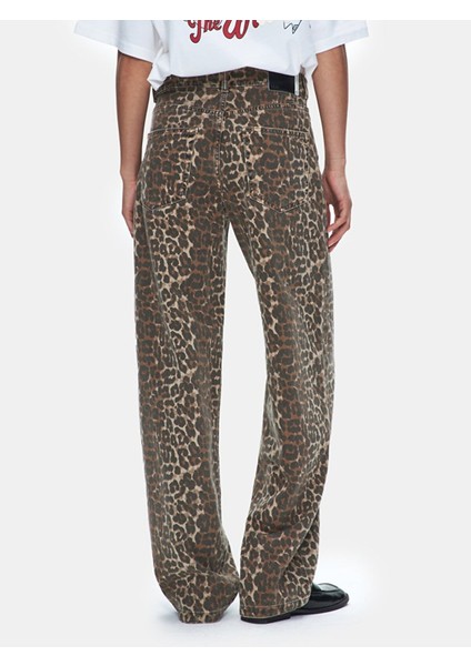 Kadın Larrıe Leopar Baggy Jean Pantolon modelleri