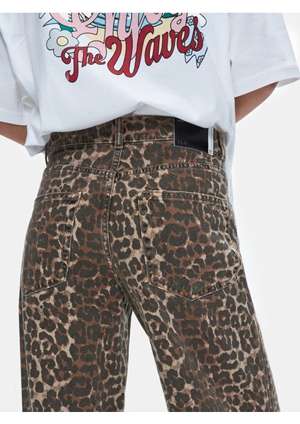 Kadın Larrıe Leopar Baggy Jean Pantolon indirimleri