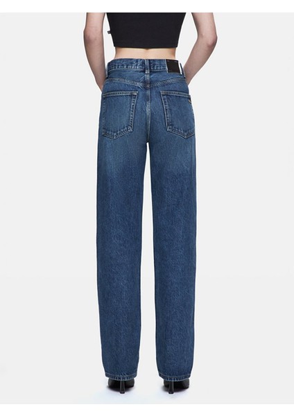 Kadın Vanetta Düz Paça Yüksek Bel Jean Pantolon modelleri