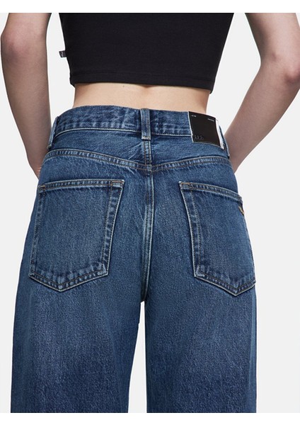 Kadın Vanetta Düz Paça Yüksek Bel Jean Pantolon indirimleri