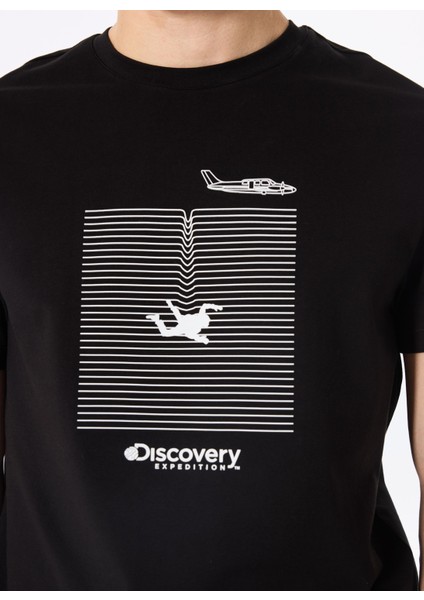D5SM-TST3771 Siyah Bisiklet Yaka Relaxed Fit Baskılı T-Shirt fırsatları