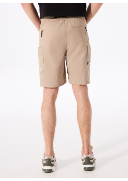 D5SM-SHT3932 Bej Relaxed Fit Baskılı Kargo Şort