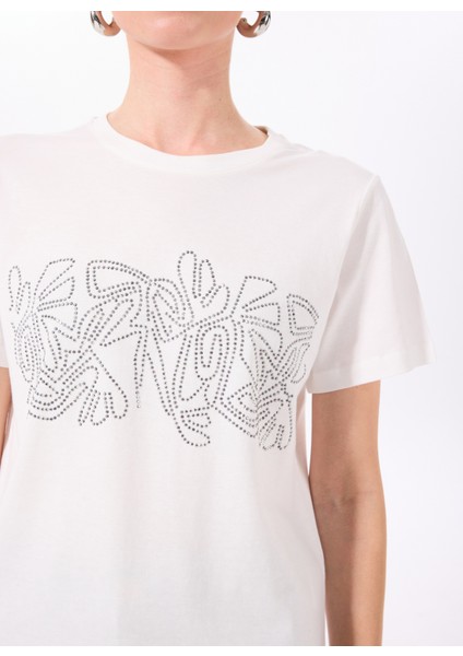 Comfort Kırık Beyaz Kadın Relaxed Taşlı T-Shirt FC5SL-TST0114 indirimleri