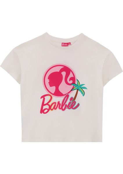 Ekru Kız Çocuk Baskılı T-Shirt BRB5SG-TST6023