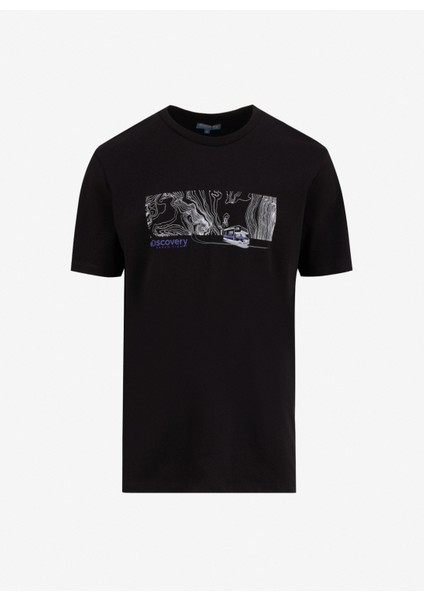 D5SM-TST3750 Siyah Bisiklet Yaka Relaxed Fit Baskılı T-Shirt fırsatları
