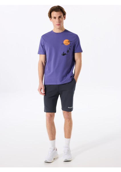 D5SM-TST3773 Mor Bisiklet Yaka Relaxed Fit Baskılı T-Shirt fiyatları