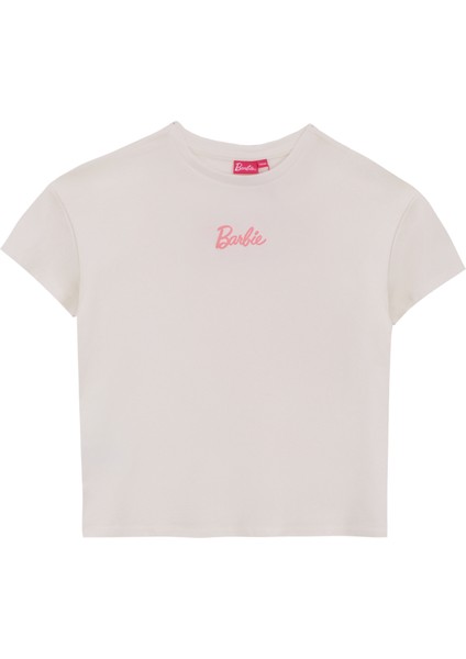 Ekru Kız Çocuk Baskılı T-Shirt BRB5SG-TST6009