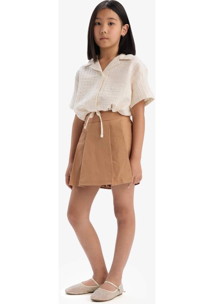 Kız Çocuk Gabardin Pileli Şort Etek E2648A825SM