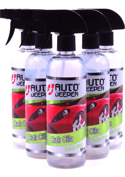 5'li Avantaj Paket, Hızlı Cila 500 Ml, Sprey Başlıklı, Quick Wax, Hızlı Parlaklık, Oto Hızlı Cila