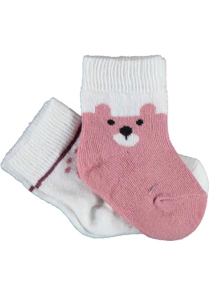 Happy Bear 2'li Çorap Gül Kurusu