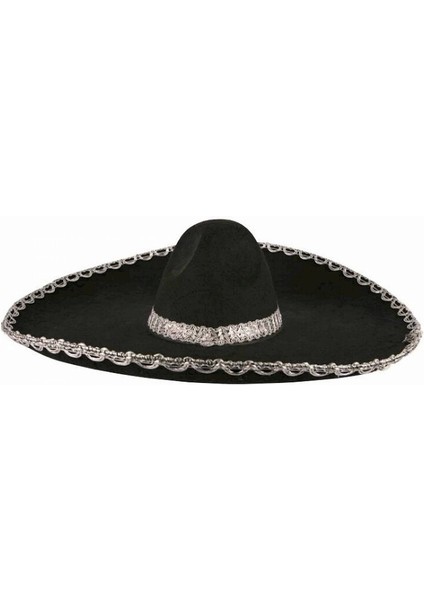 Sombrero Meksika Şapkası Mariachi Gümüş Şeritli Yetişkin Boy fiyatları