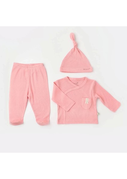Soft Modal 3'lü Zıbın Set Pembe