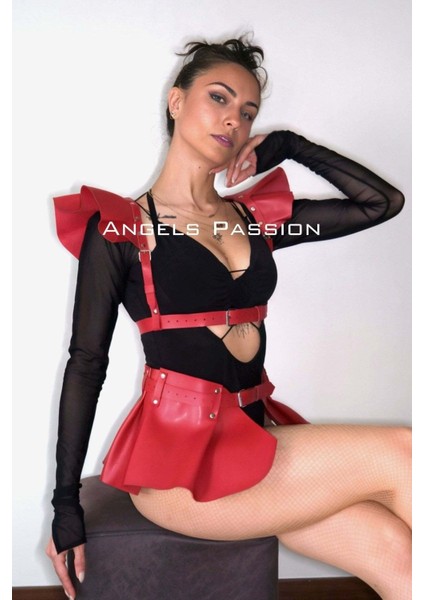 Deri Elbise Harness, Mini Deri Etek, Deri Elbise Etek Harness - BRF1001
