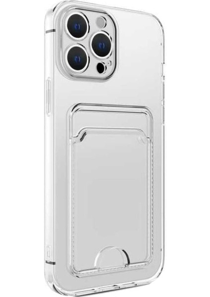 iPhone 16 Pro Max Kılıf Cardy Şeffaf Kartlık Cepli Kapak