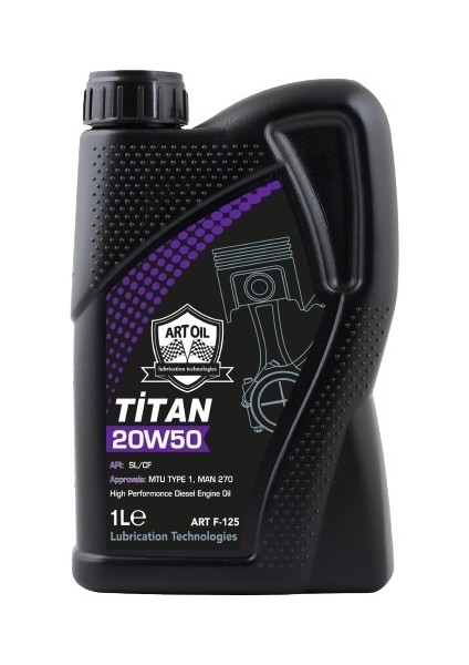 Art Oıl Titan 20w50 Benzin&Dizel%Lpg'li Tüm Araçlar İçin Motor Yağı (2025 Üretim) 1LT