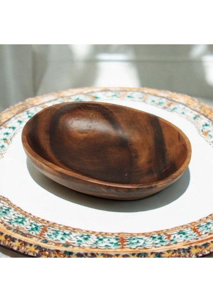 Rustik Oval Ahşap Çerezlik–ev Dekoru ve Sunum-Çerez,meze,salata,meyve SUNUMU-21X11X5CM fiyatları