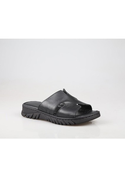 22357 Kadın Hakiki Deri Comfort Terlik Siyah