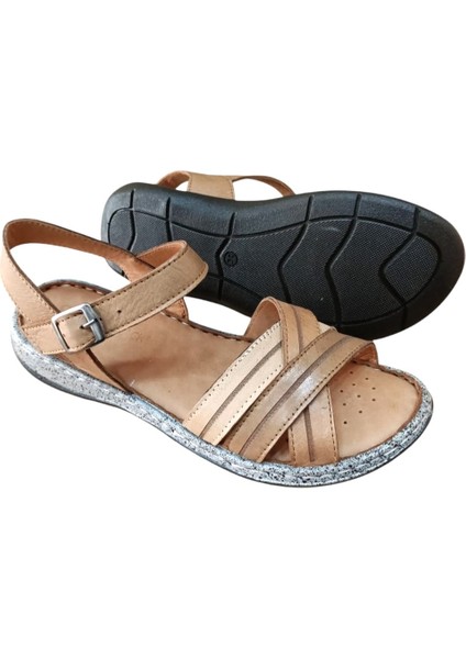 22382 Kadın Deri Comfort Sandalet Taba fiyatları