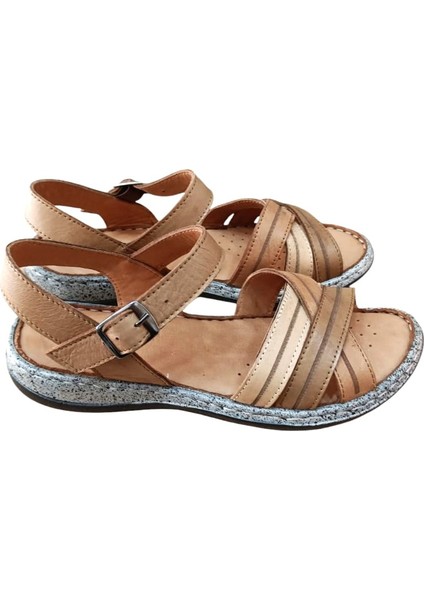 22382 Kadın Deri Comfort Sandalet Taba fırsatları