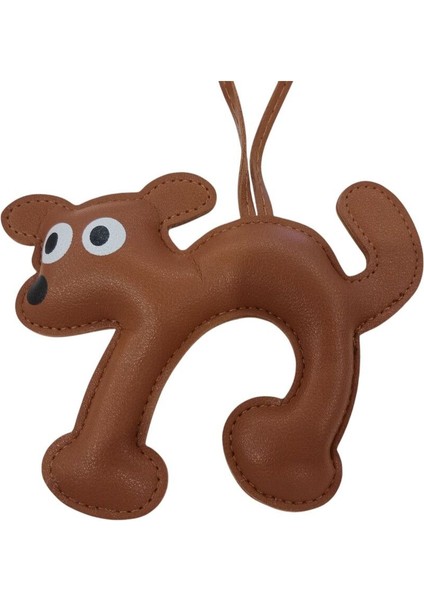 Deri Sevimli Köpek Çanta Charmı