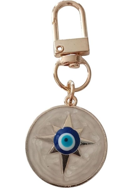 Taşlı Nazar Boncuğu Çanta Charmı