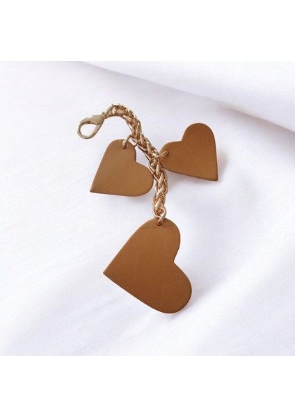 Deri Kalp Çanta Charmı (Bag Charm)
