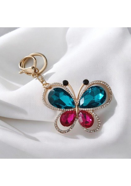 Taşlı Kelebek Temalı Çanta Charmı fiyatları