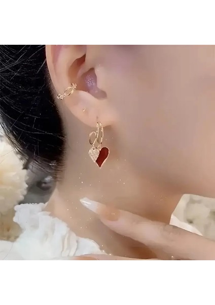 Glamour Çift Kalp Sallantılı Küpeler fiyatları