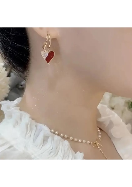 Glamour Çift Kalp Sallantılı Küpeler modelleri