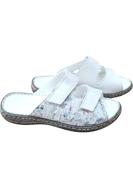 22366 Kadın Hakiki Deri Comfort Terlik Beyaz fiyatları