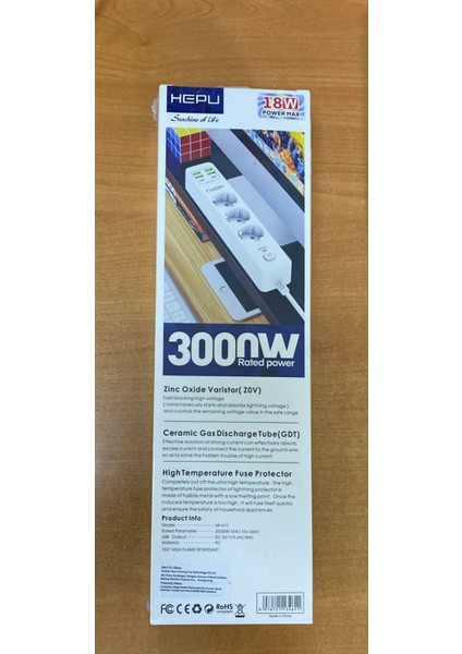 HP-H11 3'lü 2mt 4usb-A 2type-C Hızlı Şarjlı Akım Korumalı Priz fiyatları
