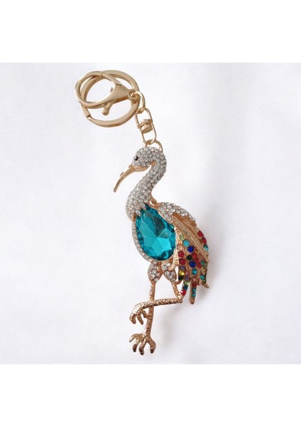 Taşlı Flamingo Temalı Çanta Charmı