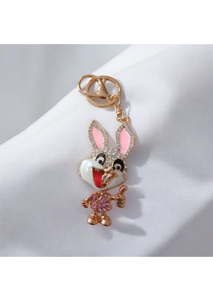 Taşlı Tavşan Temalı Çanta Charmı fiyatları