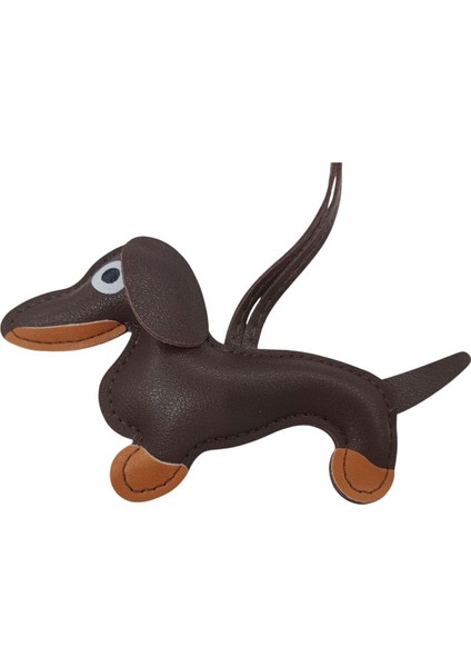 Deri Sevimli Sosis Köpek Çanta Charmı