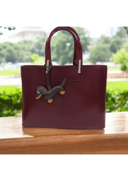 Deri Sevimli Sosis Köpek Çanta Charmı fiyatları