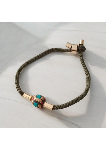 El Yapımı Tibet Boncuğu Asansör Kapama Bileklik