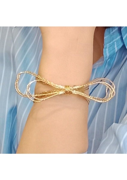 Altıın Kaplama '' Fiyonk '' Figürlü Bileklik