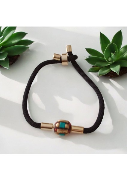 El Yapımı Tibet Boncuğu Asansör Kapama Bileklik