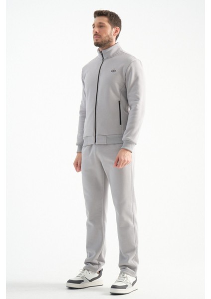 Açık Gri Kışlık Erkek Eşofman Takımı Thermosoft Teknolojisi Içi Kuzu Görünümlü Regular Kalıp fiyatları