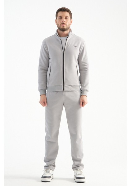 Açık Gri Kışlık Erkek Eşofman Takımı Thermosoft Teknolojisi Içi Kuzu Görünümlü Regular Kalıp fırsatları