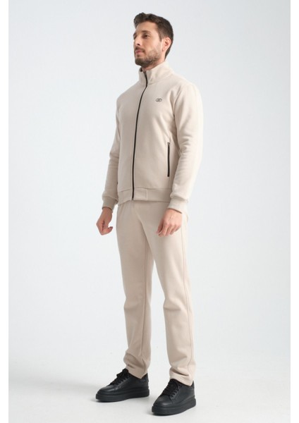 Bej Kışlık Erkek Eşofman Takımı Thermosoft Teknolojisi Içi Kuzu Görünümlü Regular Kalıp fiyatları