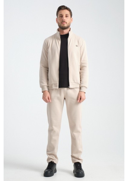 Bej Kışlık Erkek Eşofman Takımı Thermosoft Teknolojisi Içi Kuzu Görünümlü Regular Kalıp fırsatları