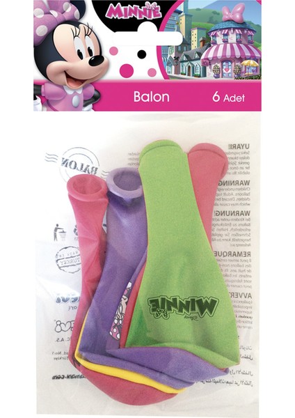 Minnie Poşet Içi 6'lı Balon