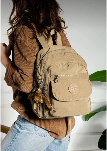 Sanmorris Unisex Suya Dayanıklı Paraşüt Kumaş Çok Gözlü Ön Cepli Ayarlanabilir Askılı Sırt Çantası