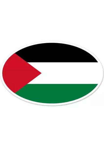 Palestine Flag Oval Sticker Etiket Bayrak 17CM