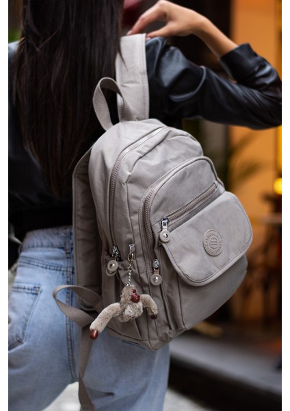 Sanmorris Unisex Suya Dayanıklı Paraşüt Kumaş Çok Gözlü Ön Cepli Ayarlanabilir Askılı Sırt Çantası
