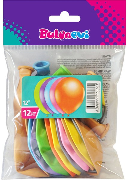 Balon Evi Metalik Karışık Balon 12" 12 Li