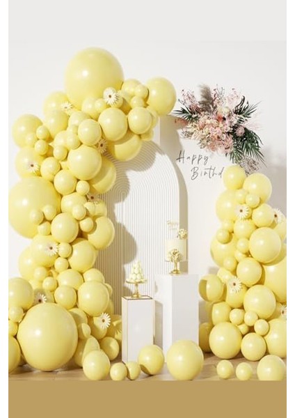 Sarı Makaron Balon 20 Adet 12INÇ