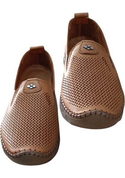22385 Kadın Deri Comfort Casual Ayakkabı Taba