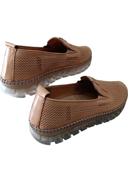 22385 Kadın Deri Comfort Casual Ayakkabı Taba